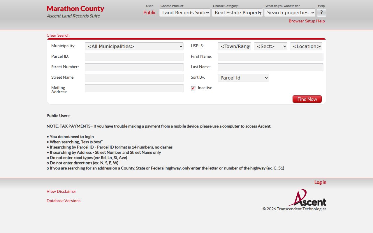 Marathon County land records entry for the Wausau residents directory